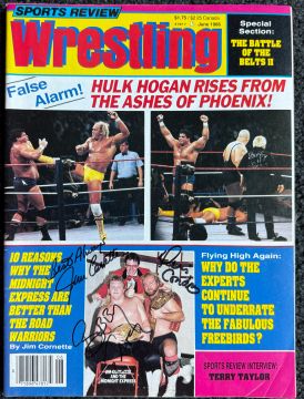 Sports Review Wrestling Magazine, June 1986 Signed by the Midnight Express!