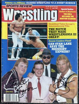 Sports Review Wrestling Magazine, July 1987 Signed by The Midnight Express!