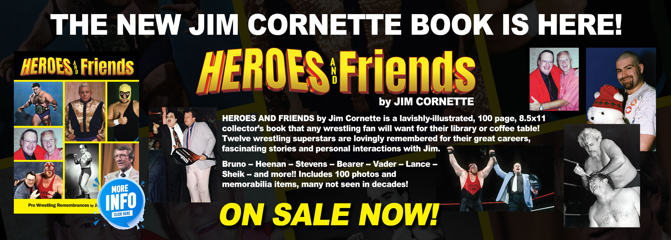 Jim Cornette Heroes and Friends Book Wrestling Manger WWF WWE AEW WCW ECW Boo Bradley Paul Bearer Vader Sputnik Monroe Lance Russell