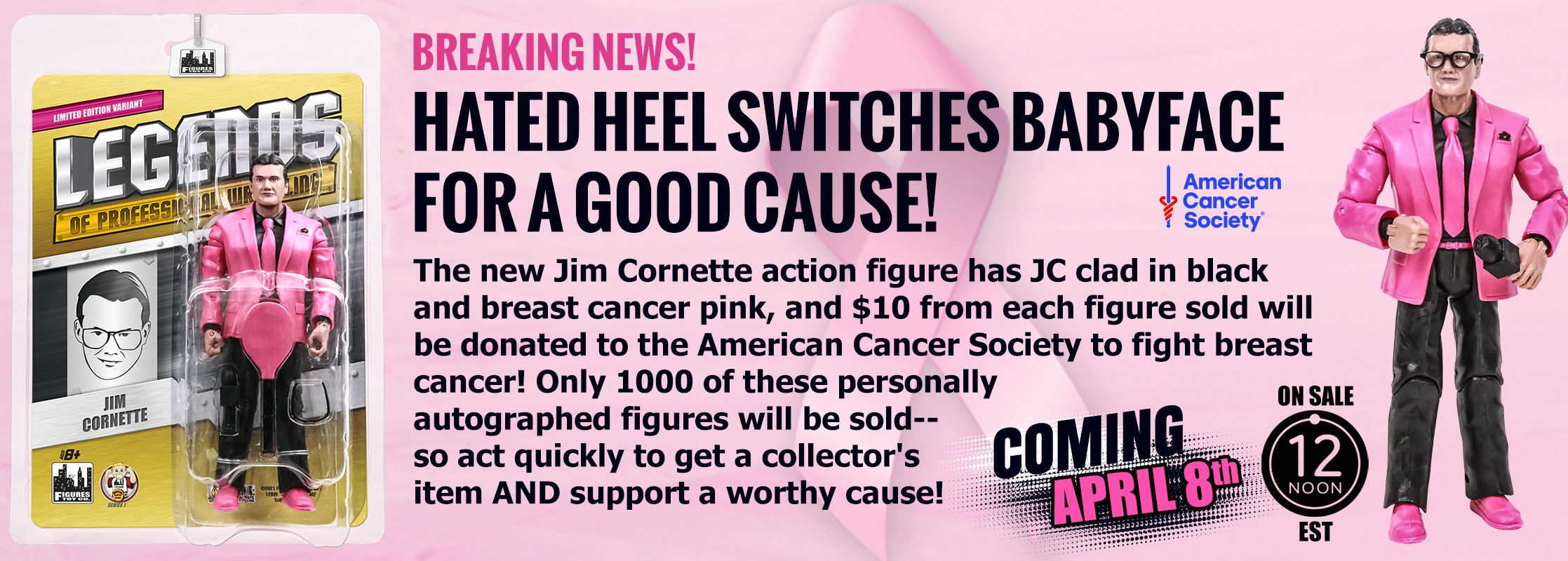 Jim Cornette Breast Cancer Awareness Figure